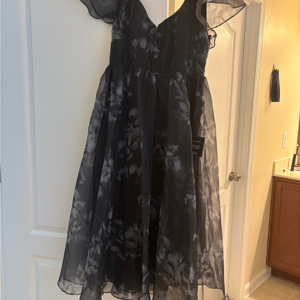 Elegant Black Floral Dress